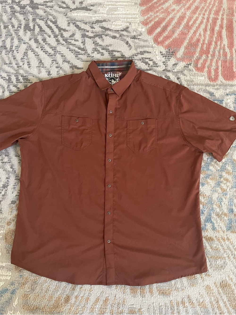 KÜHL Response Short Sleeve Shirt Mens XXL Dual Chest Pockets Full Button